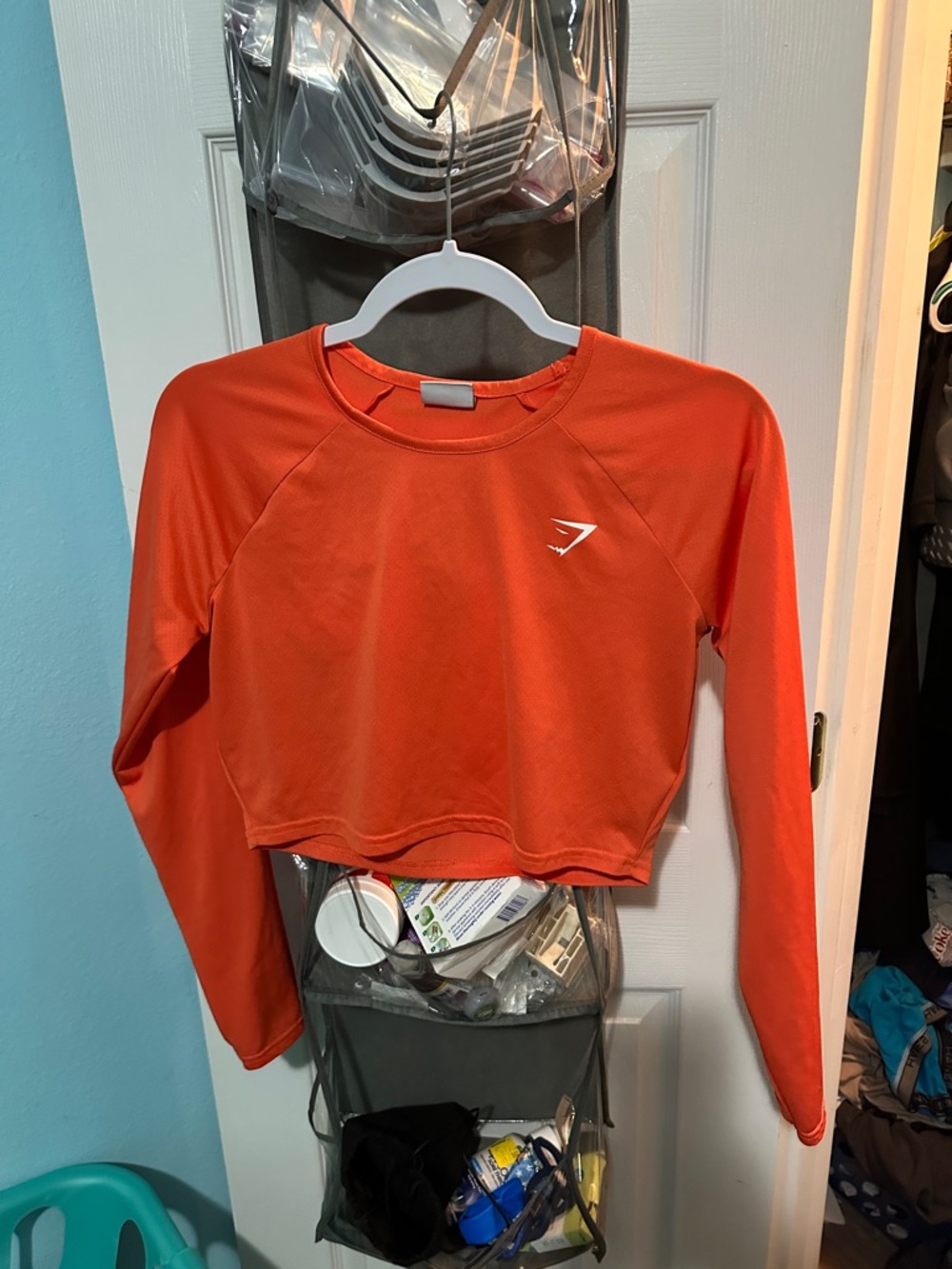 Gymshark Women’s Bright Orange Long-Sleeve Cropped Top